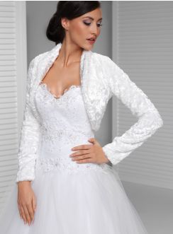 boléro veste blanche velour femme pour mariage ou cérémonie