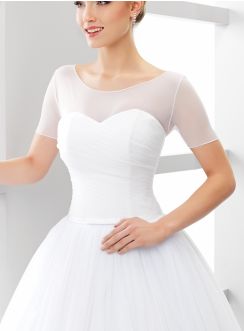 haut mousseline manches courtes blanc mariage soirée cérémonie femme