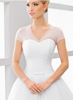 sur robe de mariée en mousseline blanche pour femme