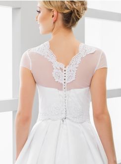 caraco mousseline blanc avec dentelle