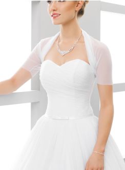 boléro mariage mousseline blanche manches courtes