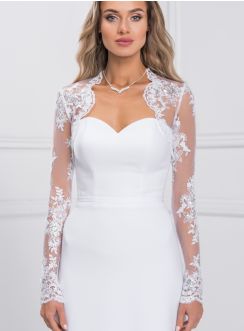 Boléro mariage pour femme en dentelle blanche