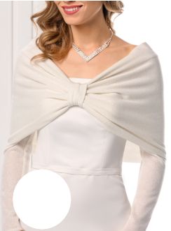 Cape cache épaule avec manches longues mariage femme blanc