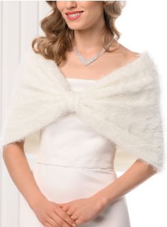 Cache épaule angora cérémonie femme cape mariage bohème
