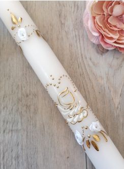 Bougie de baptême Ange personnalisable or