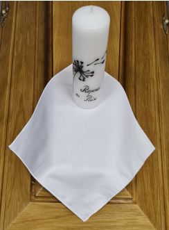 Bougie deuil Fleur de coeur Repose en Paix + mouchoir