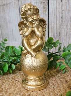 Bougie de baptême ange