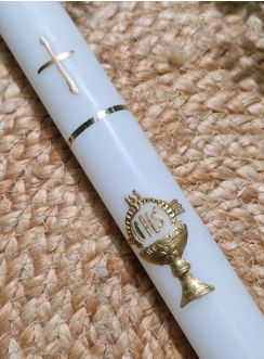 Cierge pour baptême adulte ou Communion "Je crois"