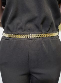 Ceinture soirée pour femme maille en métal couleur or