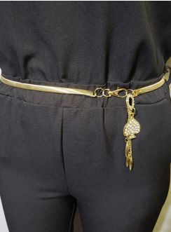 Ceinture fantaisie femme dorée soirée ou mariage pendentif strass