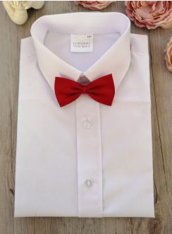 chemise noeud papillon enfant bordeaux
