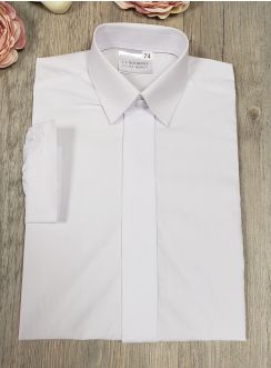 Chemise blanche enfant bouton invisible