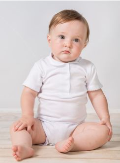 Body blanc bébé fille pour baptême cérémonie manches courtes
