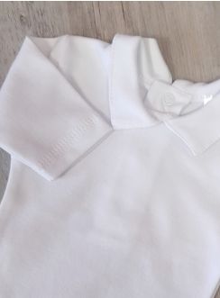 body blanc bébé garçon avec col manches courtes