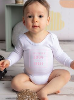 Body bébé manches longues fabrication 100% avec amour