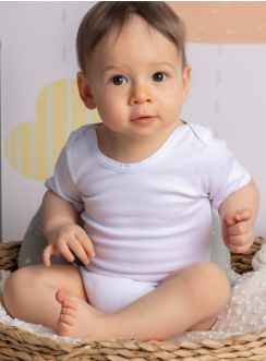 body mixte blanc manches courtes
