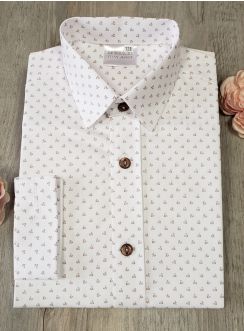 Chemise cérémonie pour garçon 3 à 16 ans imprimée beige