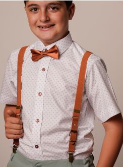 Chemise à manches courtes de cérémonie avec motif