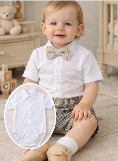 Chemise body bébé manches courtes en coton