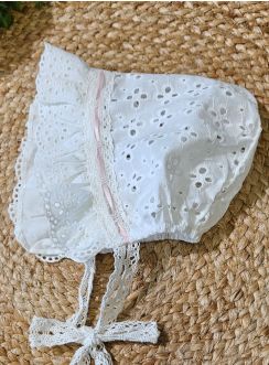 Beguin dentelle bébé fille traditionnel look rétro vintage