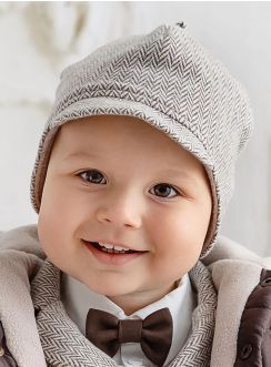 Bonnet bébé garçon chevron hiver – Collection Milan
