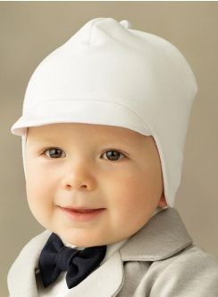 Bonnet de baptême BLANC bébé garçon