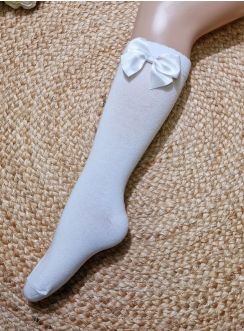 Chaussettes hautes avec noeud pour fille