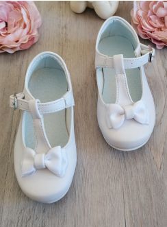 Chaussures babies petite fille pour mariage baptême blanche