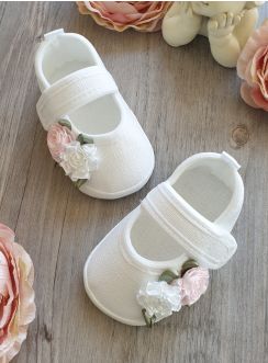 Chaussons baptême bébé fille