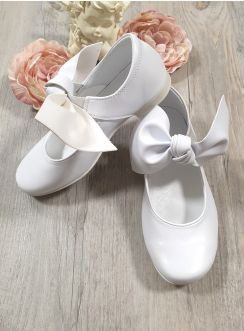 chaussures cérémonie fille blanche gros noeud