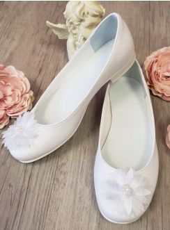 Chaussures ballerines cérémonie fille fleur tissus