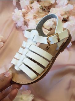 Sandales été nu-pied blanche pour cérémonie fillette