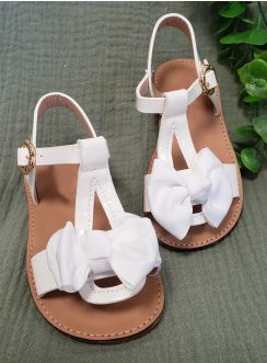Sandales cérémonie nu-pied fille avec noeud