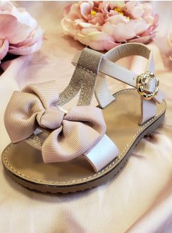 chaussures cérémonie enfant sandale nu-pied rose pas cher