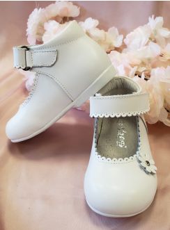 Ballerines cuir montantes cérémonie bébé fille