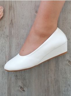 chaussure mariage talon compensé blanche femme