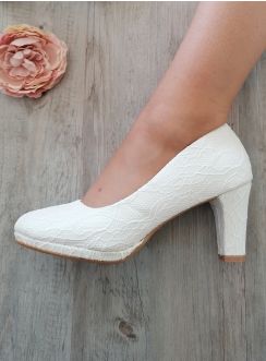 Chaussures cérémonie femme dentelle mariage communion