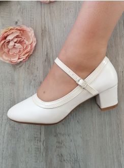 Chaussure cérémonie mariage femme lanière beige mariage bohème
