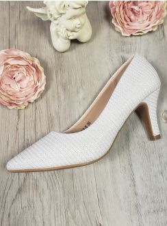 Chaussures cérémonie mariage blanche pour femme scintillante