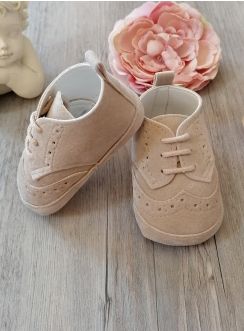 chaussure bébé mariage beige garçon