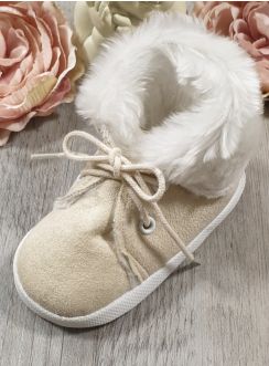 Chaussons bébé garçon nubuck Ryan fourrure lacet