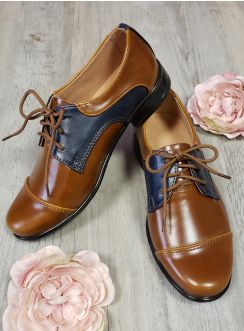 chaussures mariage garçon marron et marine