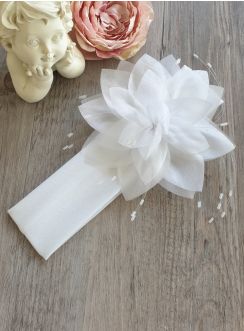 bandeau cheveux bébé fleurs rose pale