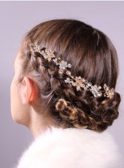Bijou de tête fleurs de strass