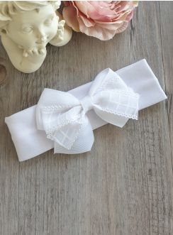bandeau coiffure baptême fille pas cher blanc
