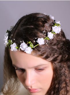 couronne de fleurs blanche pour mariage ou communion