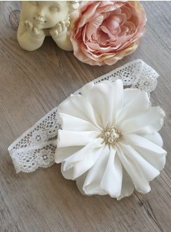 bandeau dentelle fille fleur large