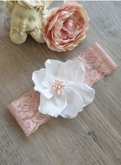 bandeau bébé dentelle pour photo baptême mariage