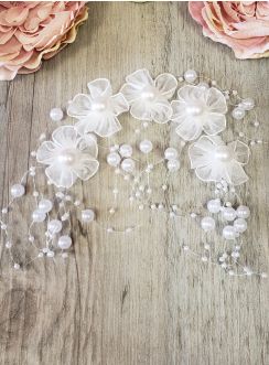 Guirlande ornement chignon fleurs organza