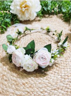 Couronne de Fleurs en Tissu : Élégance Florale pour Mariages et Communions